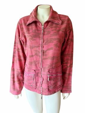 Hard Tail Forever Pink Camo Jacket Full Zip Double Pockets Cotton Size M